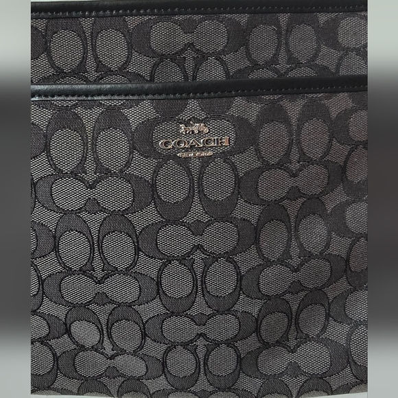 Coach File Crossbody Black Signature Jacquard Crossbody Shoulder Bag w Hangtag - Picture 2 of 12